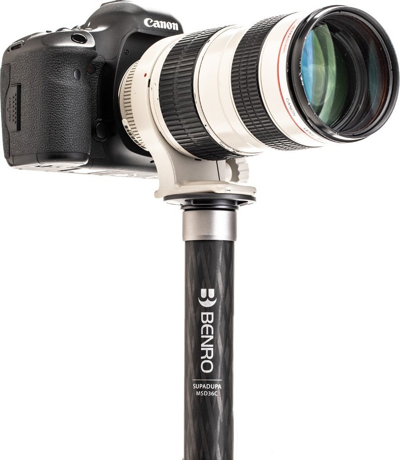 Monopod Benro MSD36C SupaDupa, fibër karboni, me bazë këmbësh, i zi