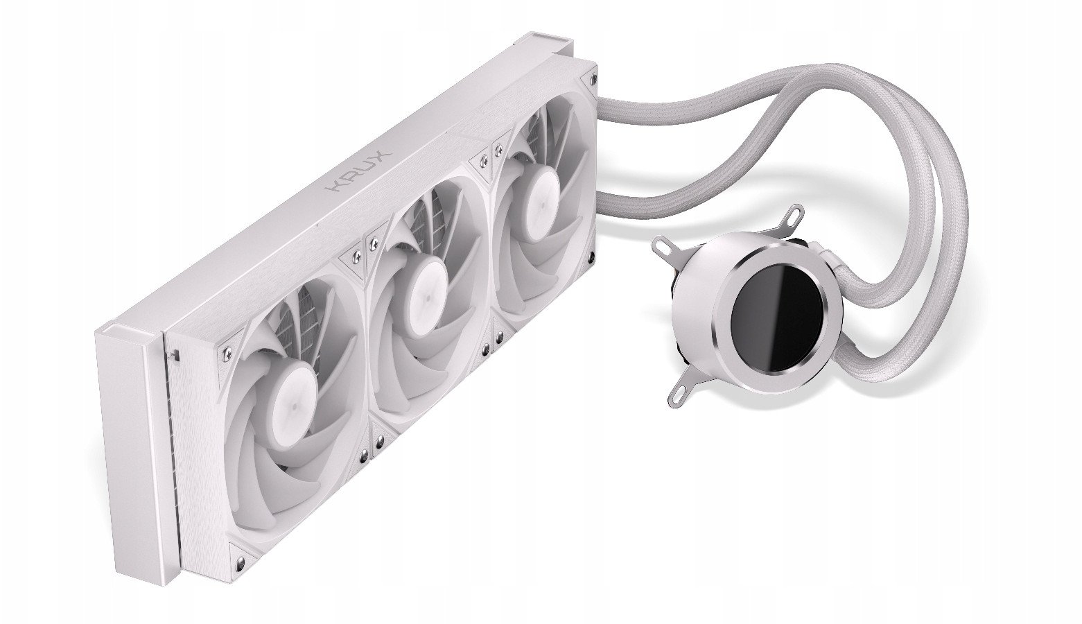Ftohës uji për CPU Krux HydroGlance 360 LCD, radiator 360 mm, ARGB, i bardhë