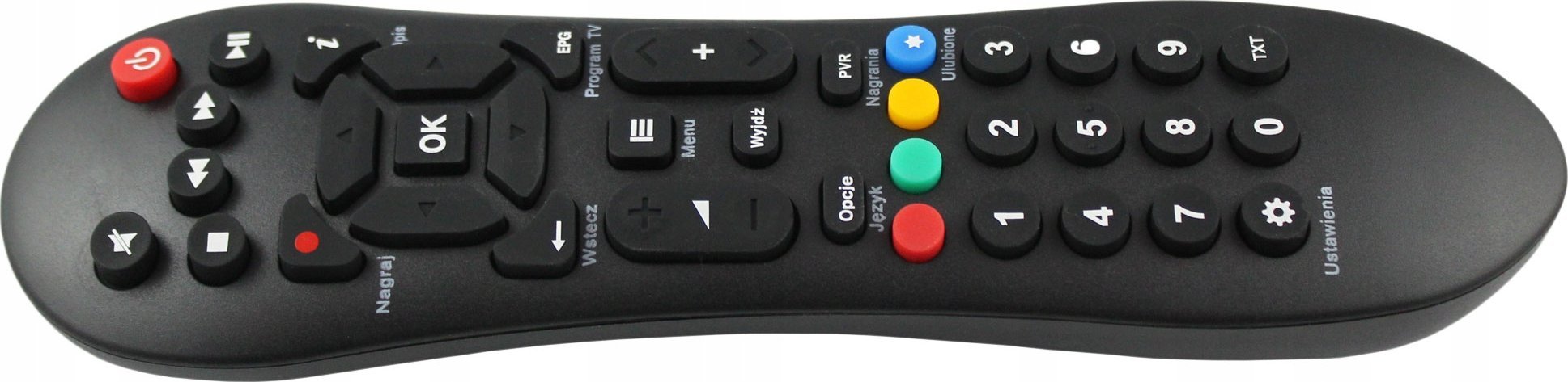 Telekomandë Polsat Evobox PVR, për dekoder HD7000 HD5000 HD3000 EVOBOX, e zezë