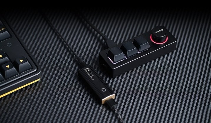 Tastierë multimedia FiiO KB1K, Kailh BOX White, RGB, gri metalike