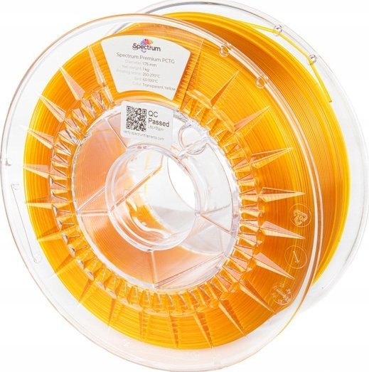 Filament 3D Spectrum Premium PCTG, 1.75mm, 1000g, e verdhë transparente