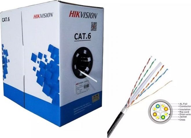 Kabllo rrjeti Hikvision Cat6, 23AWG UTP, 305m, i bardhë