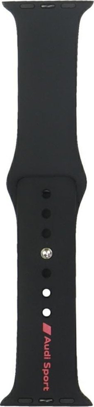 Ремче за рака Audi Sport за Apple Watch, силикон, 40 41 42mm, црно со црвено лого