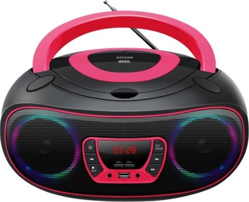 Radio CD Denver TCL-212BT, Bluetooth, USB, rozë