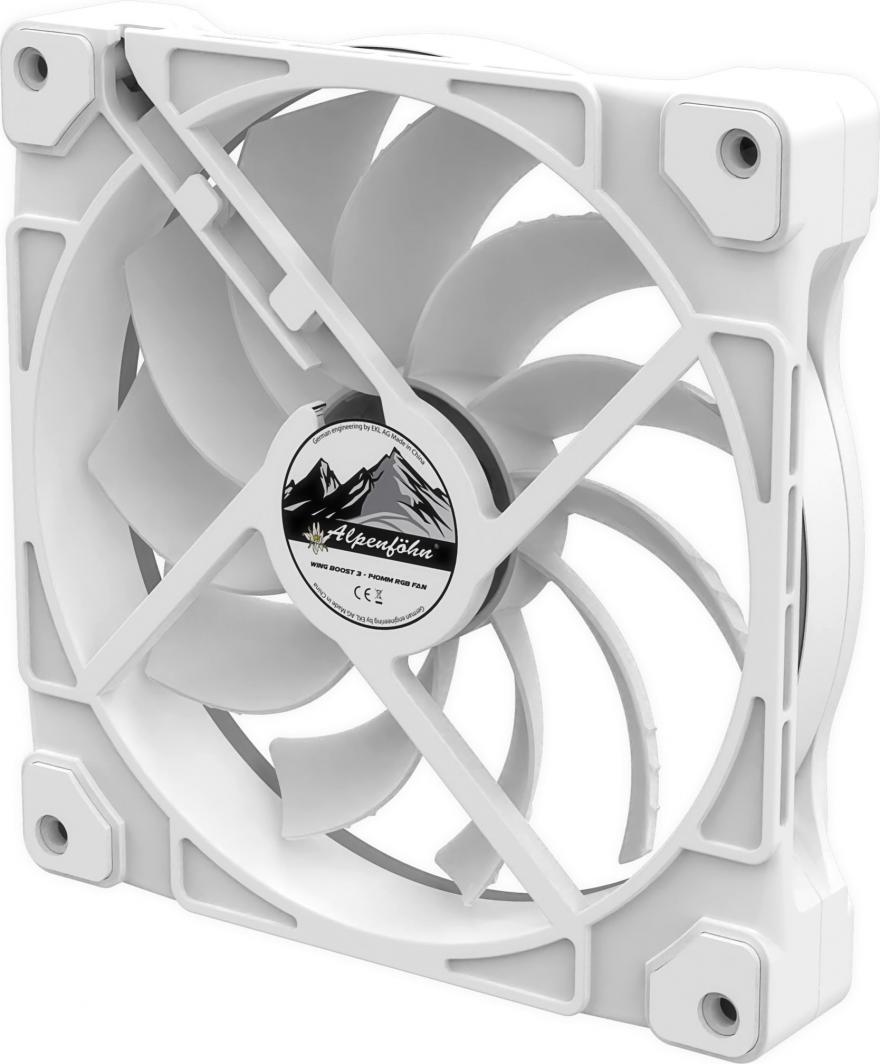 Ventilator për kompjuter Alpenfohn Wing Boost 3 ARGB, i bardhë