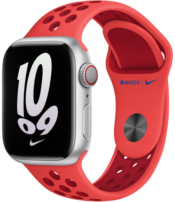 Apple Watch 41mm Nike Band, Bright Crimson/Gym Red Nike Sport Band