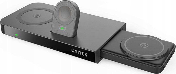 Karikues wireless Unitek MagMighty Combo 6, 6 në 1, power bank 2400 mA, i zi