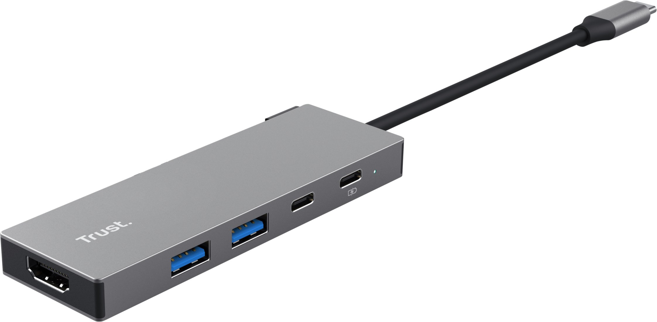 Hub USB C Trust Dalyx 5 in 1, HDMI, Power Delivery 100W, gri