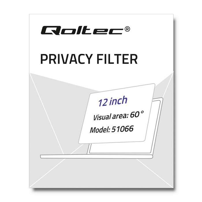 Filtër privatësie Qoltec për MacBook Air, 12", i zi