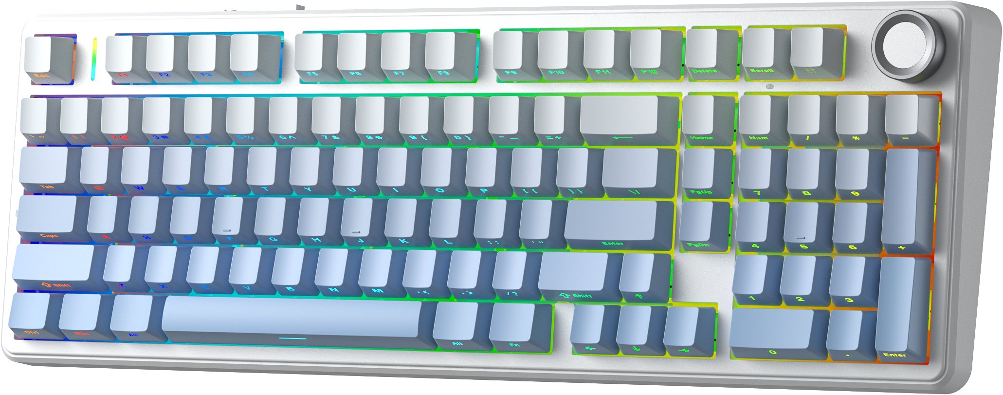 Tastierë mekanike wireless AULA F99 PRO, 95%, 8000mAh, RGB, blu gradient