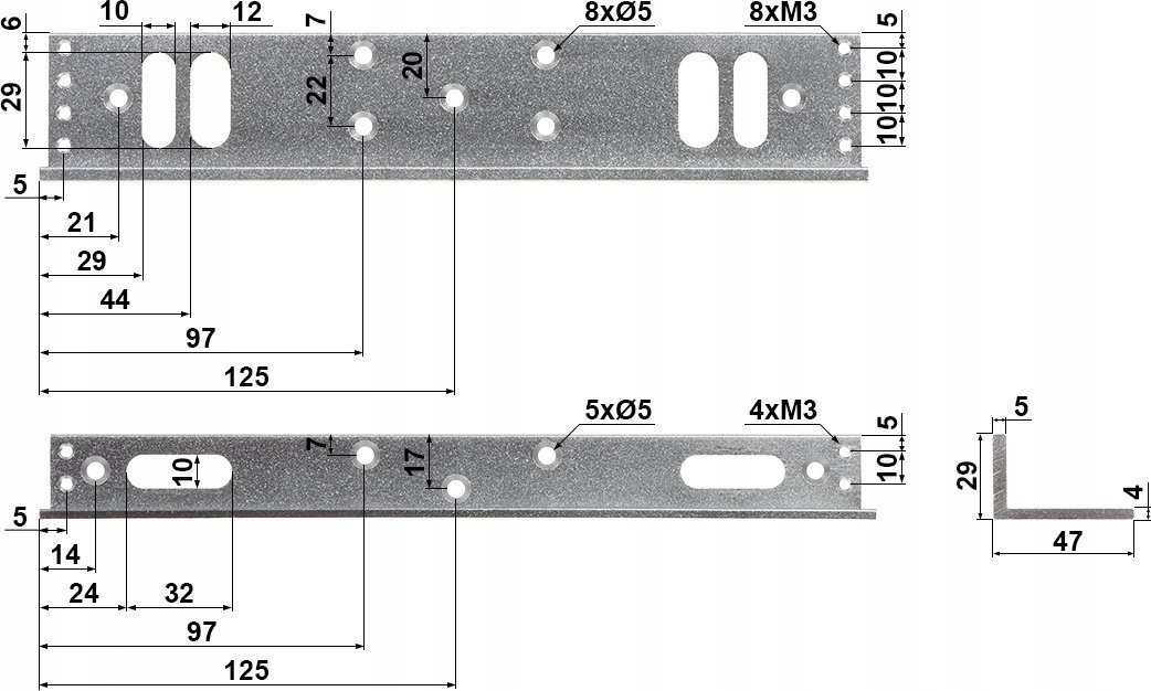 Mbajtëse Z dhe L për elektromagnet dere Dahua ASF280ZL V1, alumin