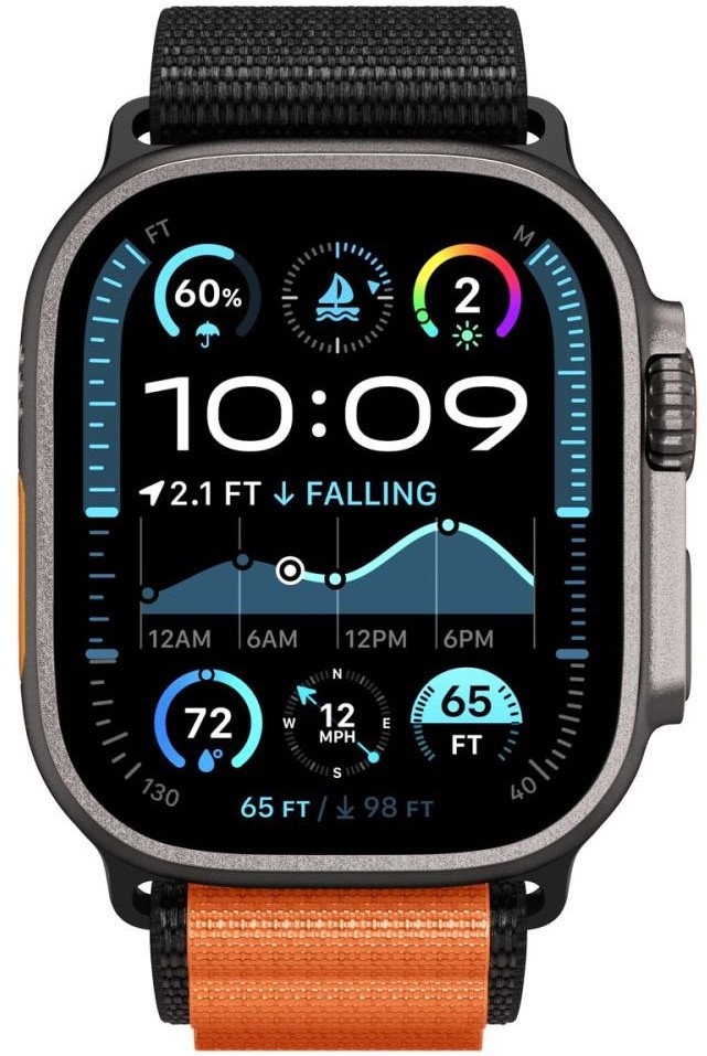 Rrip smartwatch Spigen WBF1 për Apple Watch 44 45 46 49mm, najlon, i zi portokalli