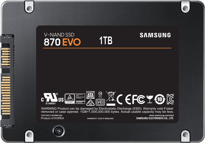 Внатрешен SSD Samsung 870 EVO, 2,5 ”- 1TB