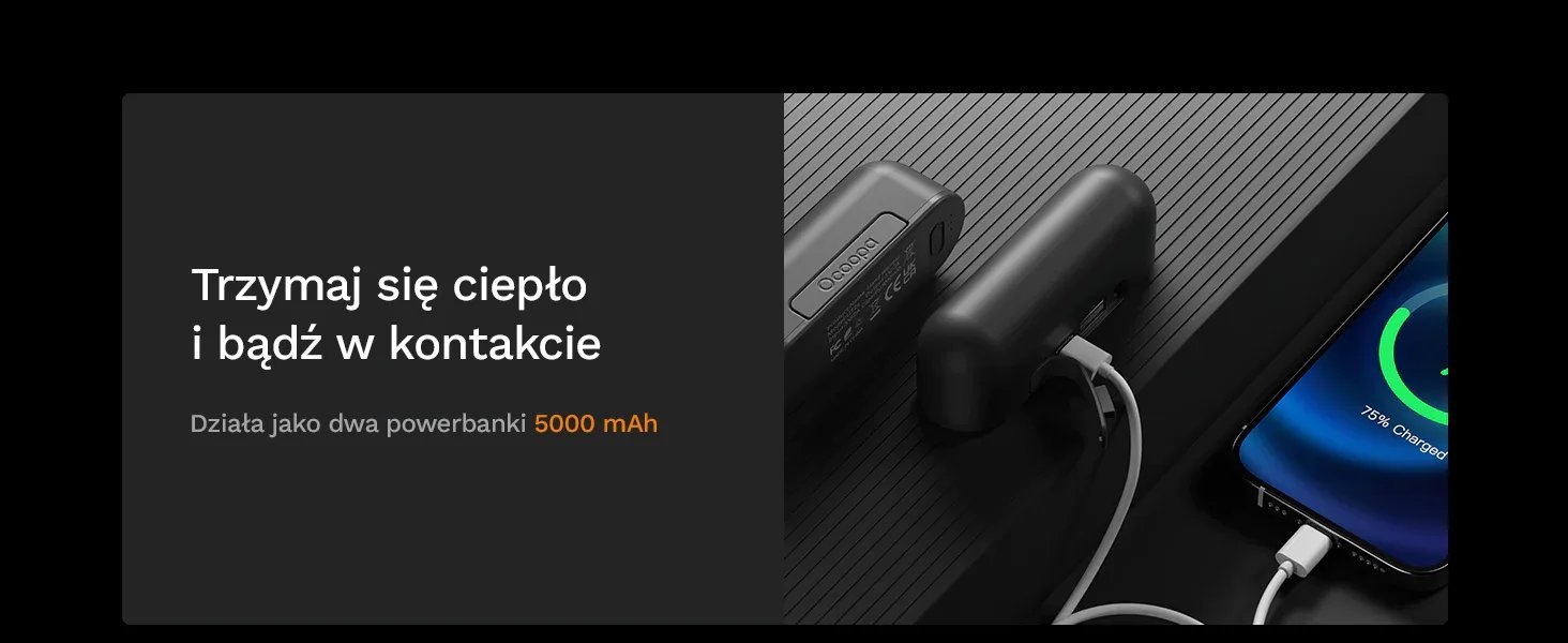 Електронски греач за раце Ocoopa UT2s, 10000mAh, 4 нивоа на топлина, сив
