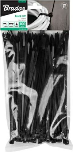 Kapëse kabllosh Bradas, të zeza, 100 copë