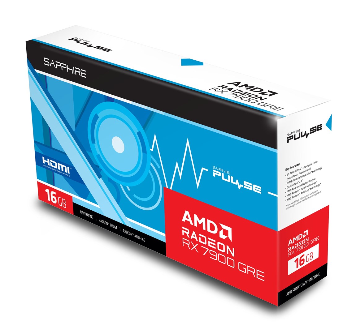 Kartë grafike Sapphire PULSE AMD Radeon RX 7900 GRE, 16 GB GDDR6