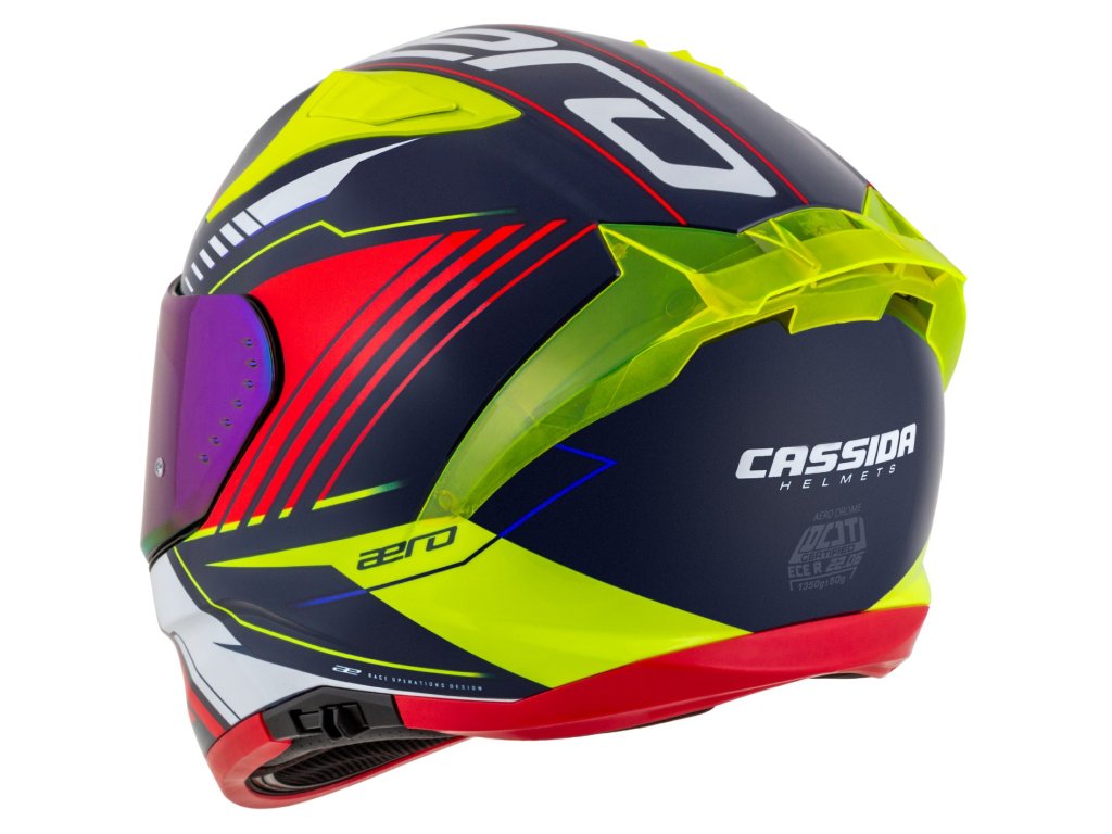 Helmë integrale Cassida Aero Drome, polikarbonat, vizor i dyfishtë, e zezë