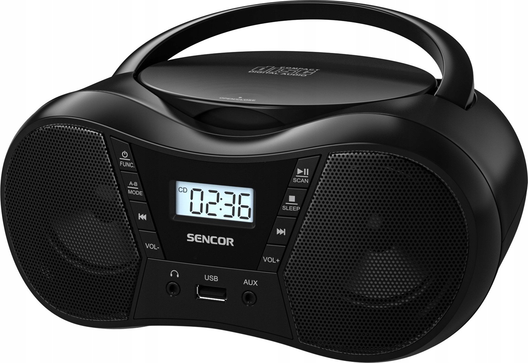 Radio kuzhine Sencor Boombox, FM CD USB Bluetooth, e zezë