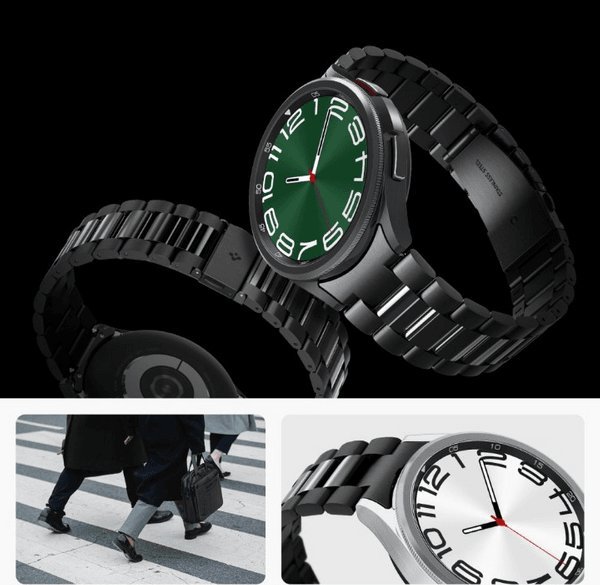 Rrip ore inteligjente Spigen Modern Fit 316L, për Samsung Galaxy Watch6 Classic 47mm, i zi