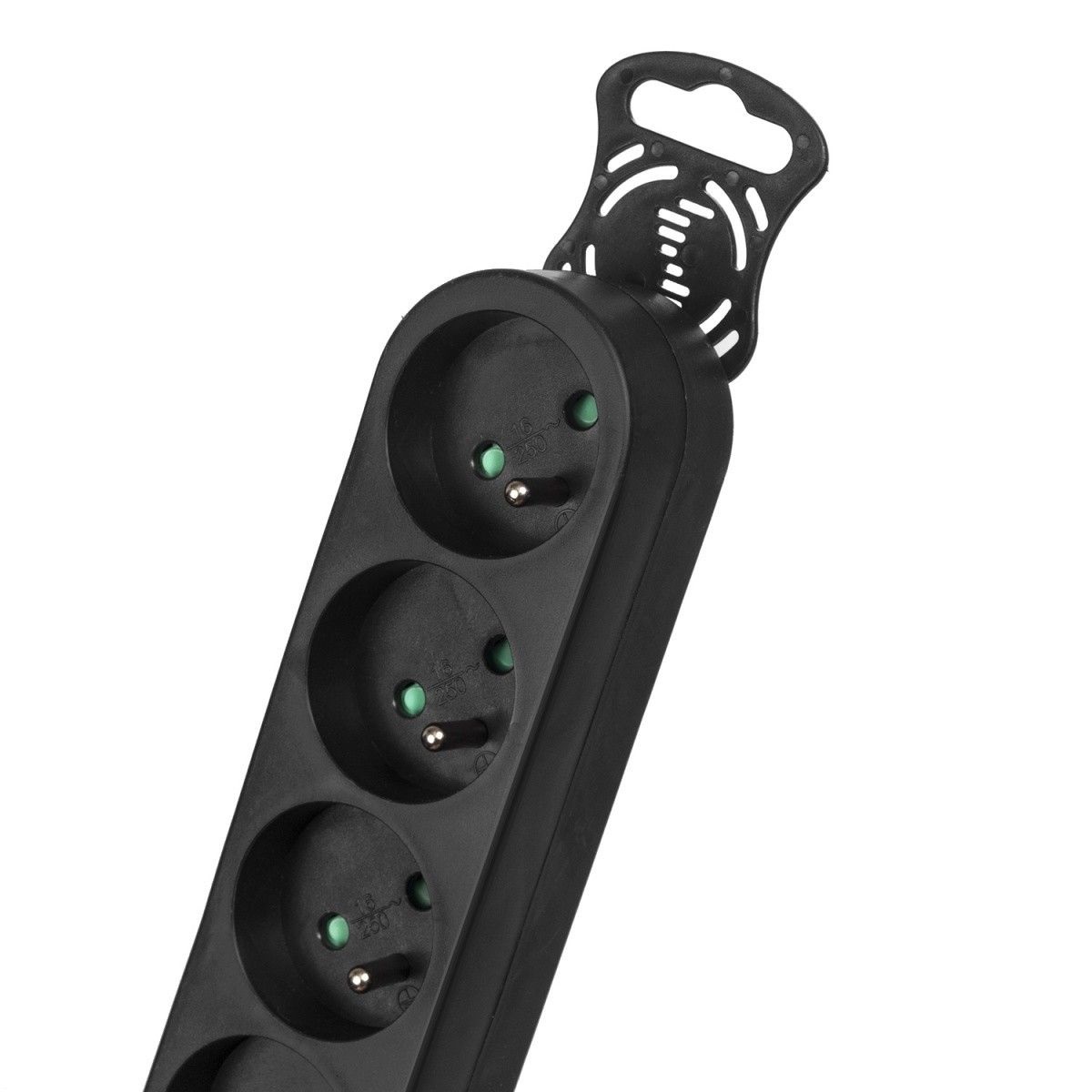 Продолжен кабел Maclean Energy MCE187, 6 приклучоци, кабел 3 m, црна