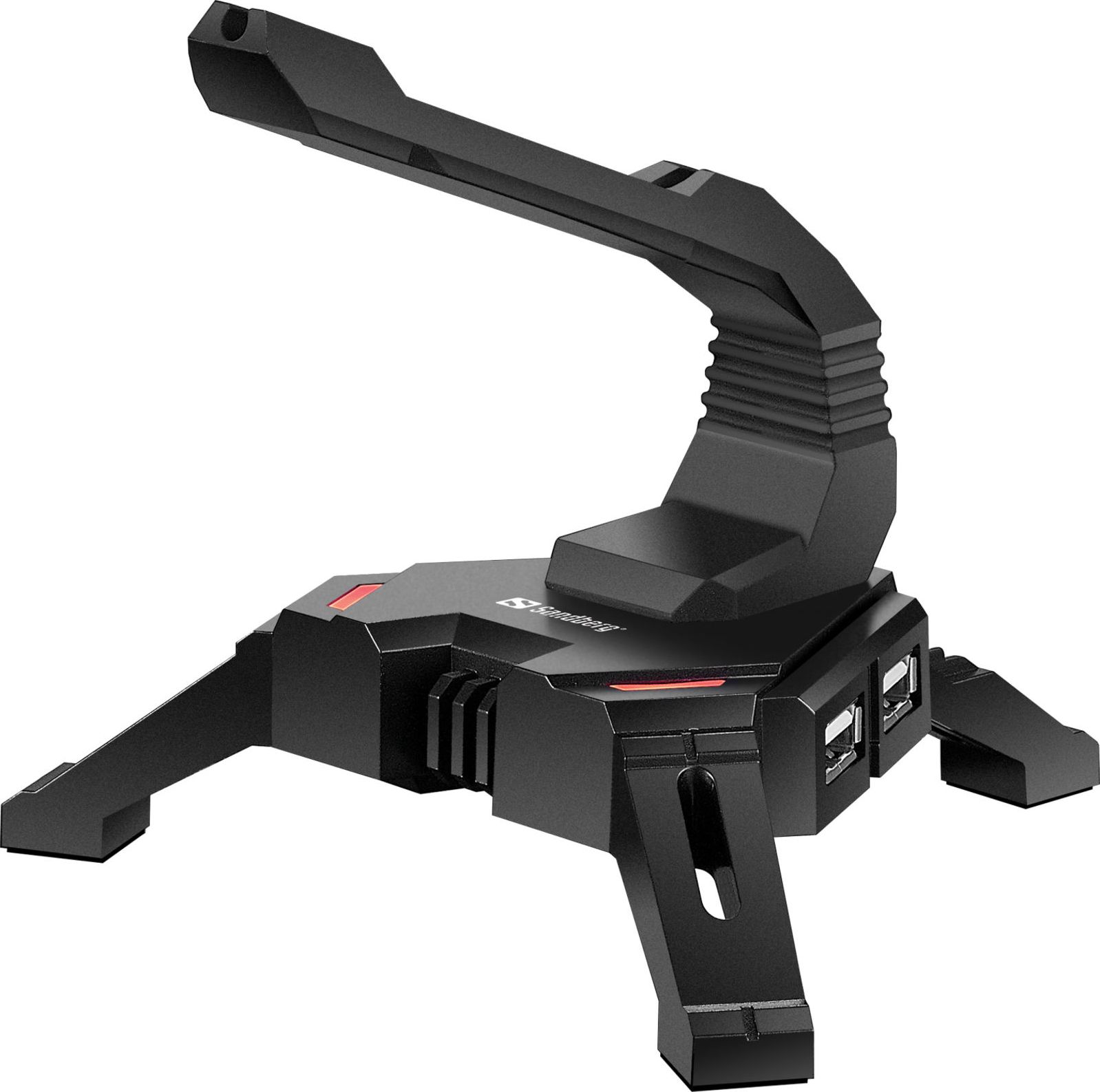 Mbajtëse kabllo mouse Sandberg 2in1 USB Hub Bungee, 4 porta USB, e zezë