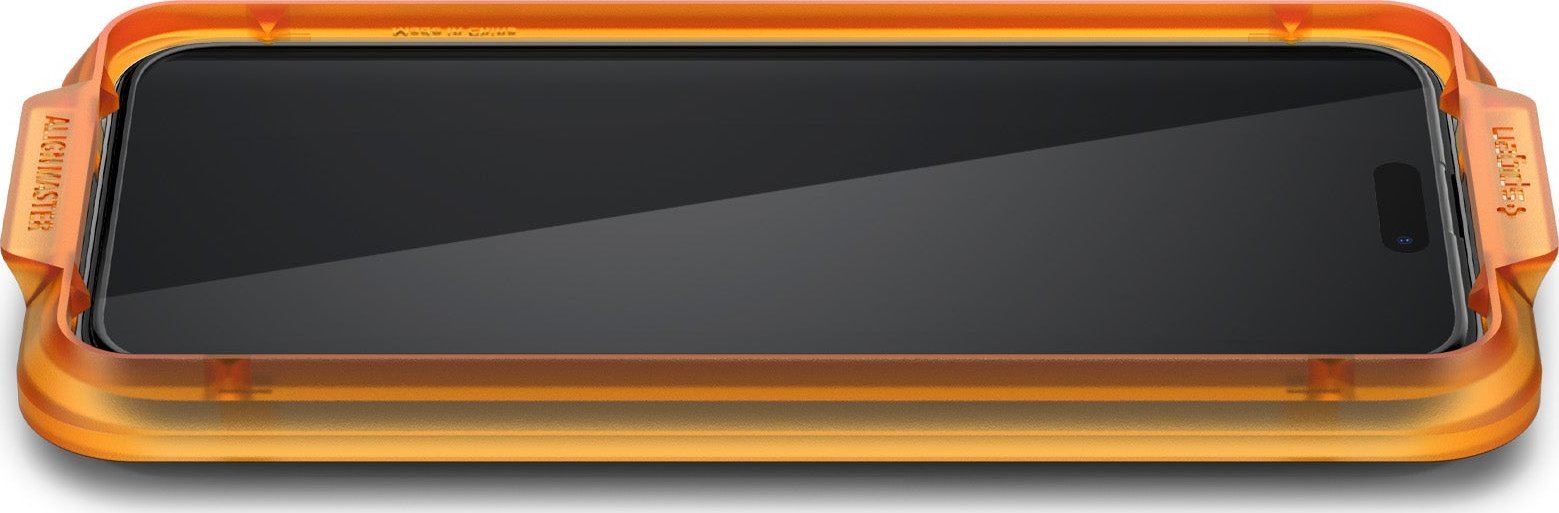 Xham mbrojtës Spigen Glas.tR FC Align Master për iPhone 15, paketim 2 copë, kornizë e zezë