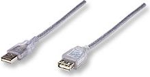 Kabllo Manhattan USB-A - USB-A, 3m, e argjend