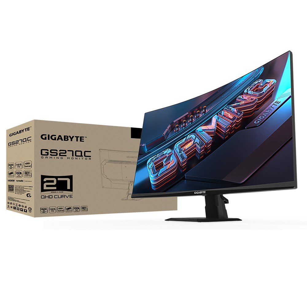 Monitor Gigabyte GS27QC, 27", 2560 x 1440, Quad HD, 165 Hz, i zi