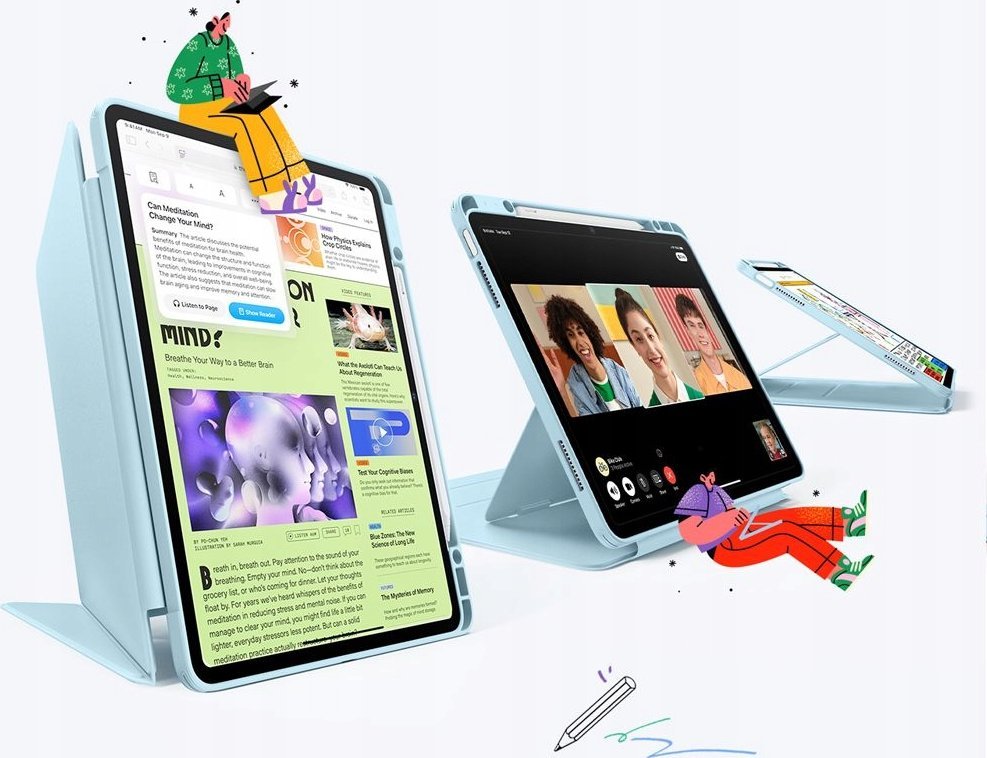 Mbulesë tablet ESR Flip Hybrid për iPad Air 13 2024 2025, me mbajtëse, gri