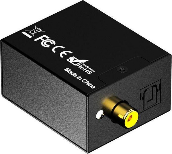 Konvertues i zërit Aptel AK319C, Toslink - RCA (Cinch), i zi