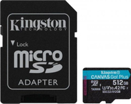 Kartë MicroSDXC Kingston Canvas Go! Plus, 512 GB, Class 10, UHS-I/U3, A2, V30, 170MB/s, e zezë