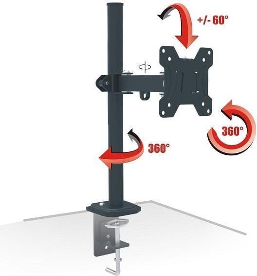 Mbajtëse tavoline për monitor Opticum AX Pixel Single, 13"-27", VESA 100x100, e zezë