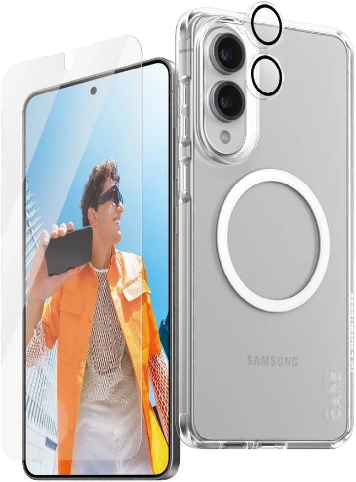 Set mbrojtës CARE by PanzerGlass Flagship 3in1 për Samsung Galaxy S25 Edge, kllapë xham mbrojtës lente