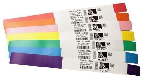 Etiketa byzylyk për printer Zebra Z-Band Splash, direct thermal, vetëngjitës, e kuqe