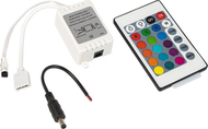 Контролер RGB ЛЕД HQ, далечински управувач ИК 24 копчиња, за ЛЕД ленти, бел