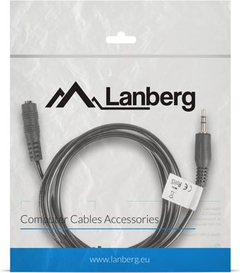 Kabllo Lanberg (CA-MJFJ-10CC-0015-BK) Jack 3.5mm - Jack 3.5mm, 1.5m e zezë