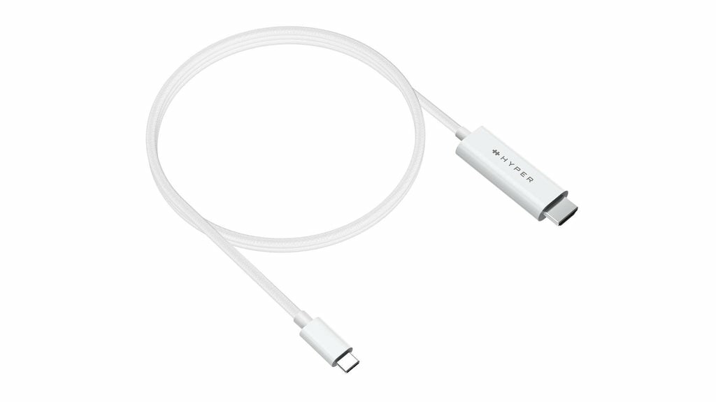 Kabllo HyperDrive USB-C në HDMI, 4K60Hz, 2.5m, e bardhë