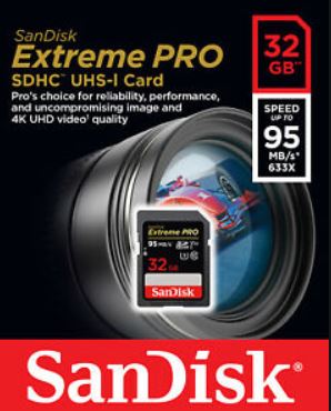 Kartë e memories SanDisk Extreme PRO, Micro SD, 32GB, Class 10