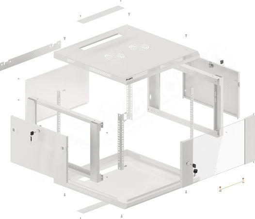 Kabinet Lanberg 19", 6U, i bardhë