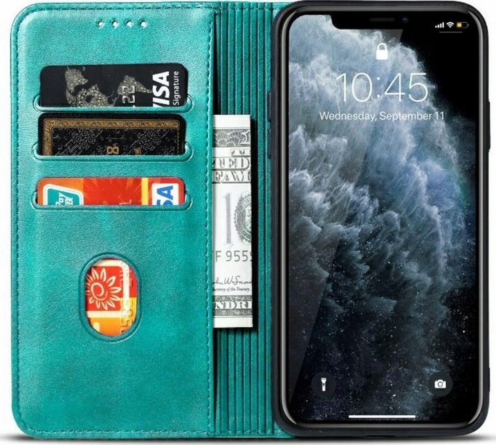 Капак-паричник Marv за Samsung Galaxy A54 5G, тип bookcase, зелен