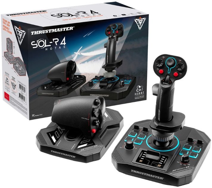 Kontroller fluturimi Thrustmaster Sol R 4 HOTAS, për PC, me LED RGB, i zi
