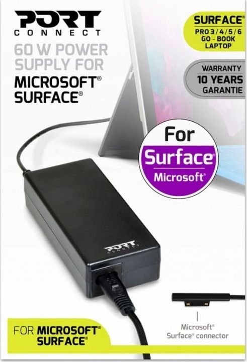 Adapter karikues për laptop Port Designs 900102, 60W, Surface Plug, i zi