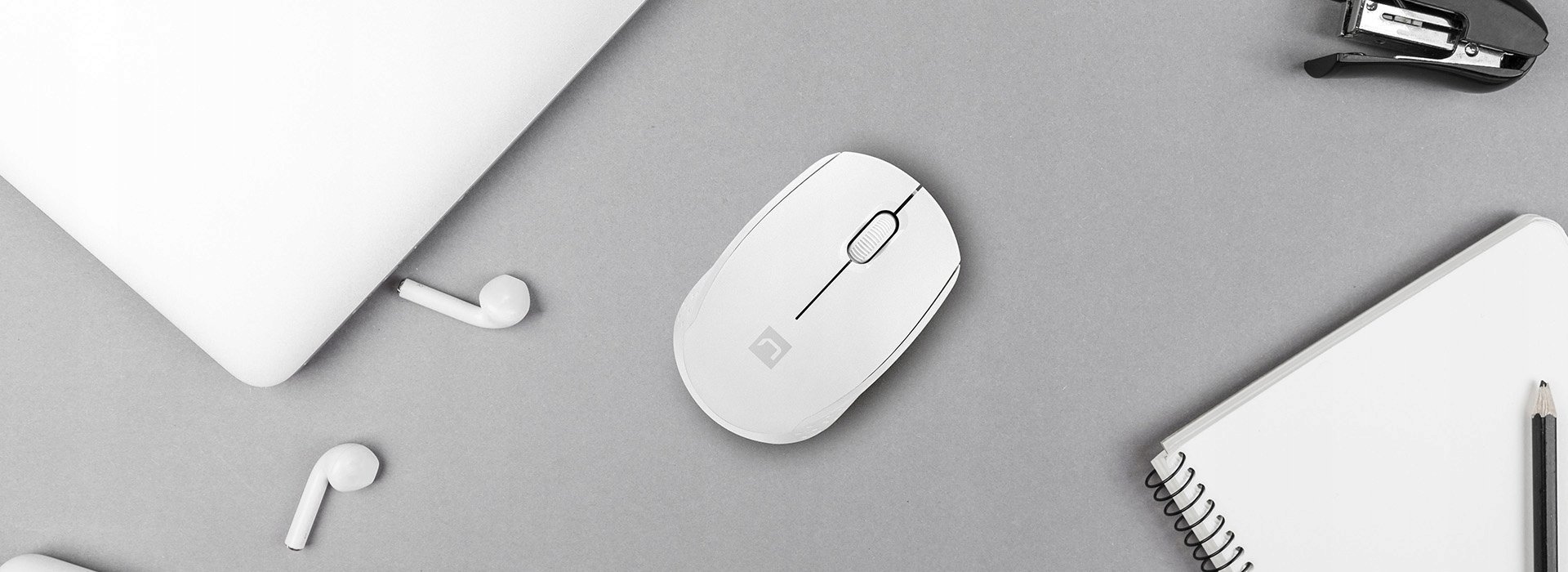 Безжичен глушец Natec Stork NMY-2188, 1600 DPI, 2.4 GHz, бел