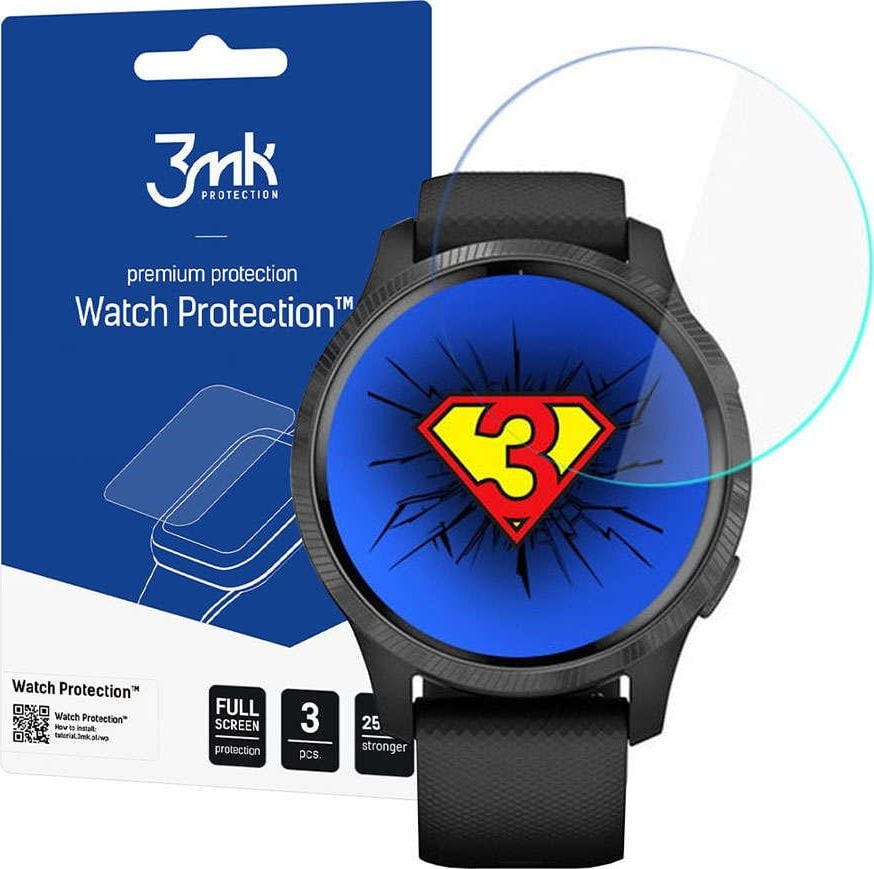 Folie mbrojtëse ekrani 3MK Watch Protection për Garmin Venu 2s, 0.2mm, x3, transparente