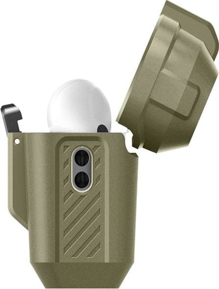 Mbështjellëse Spigen Lock Fit për Apple AirPods Pro 1 2, matte, khaki