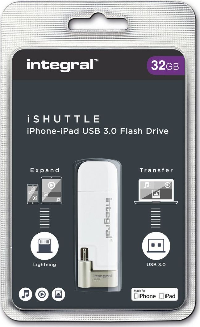 Memorie USB Integral iShuttle, 32GB, Lightning, argjendtë