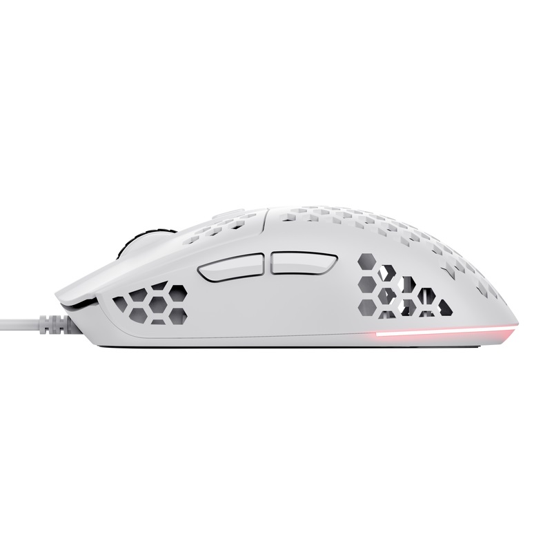 Maus Trust Gaming GXT 928W Helox, 6400 DPI, i bardhë