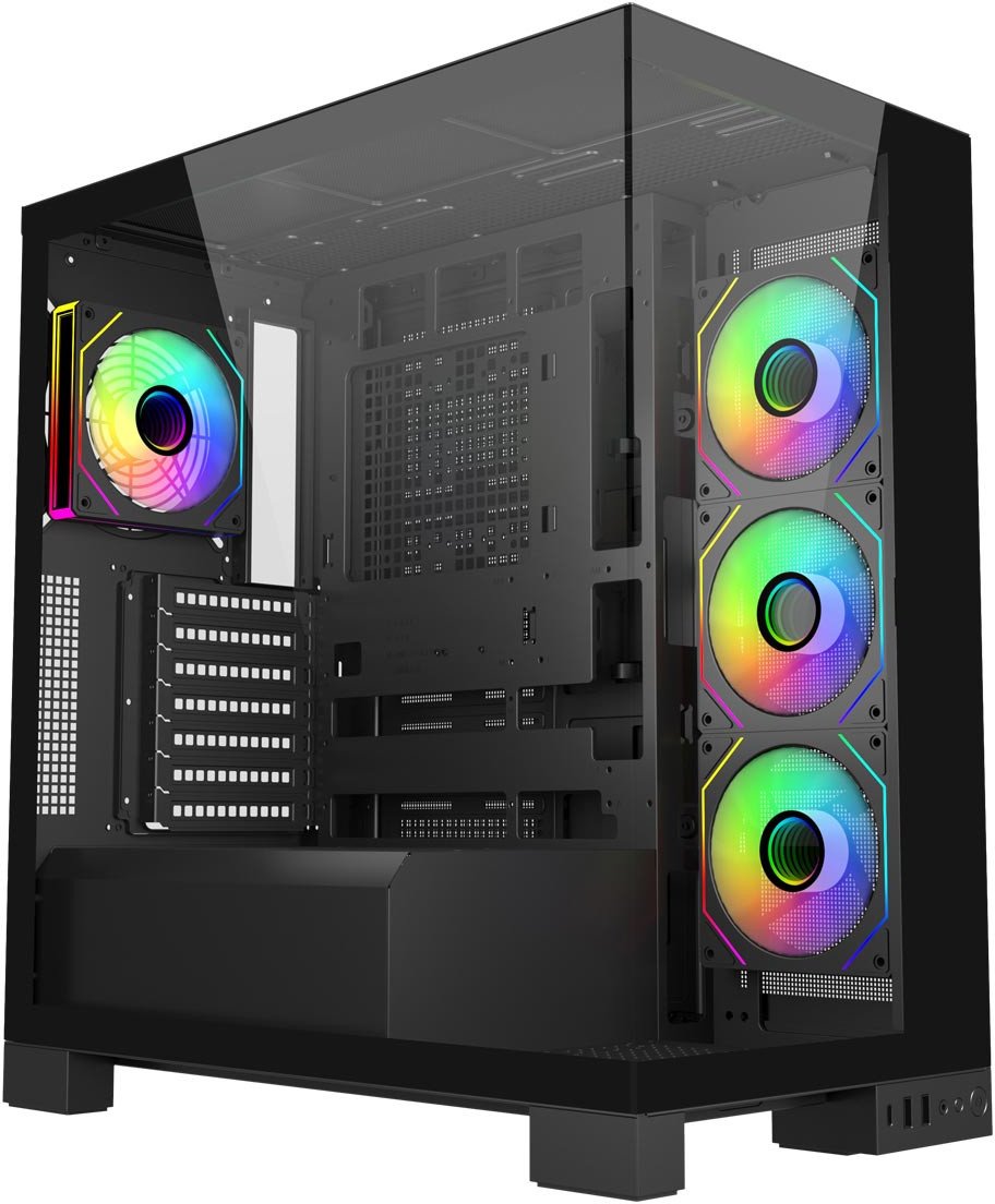 Kuti PC FSP M540 ARGB, mid tower, tempered glass, e zezë