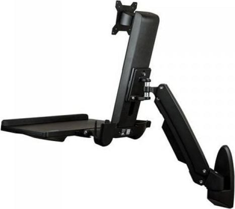 Tavolinë pune murale StarTech.com Wall Mount Workstation, krah artikulues monitori 34", tabaka tastiere dhe mausi, e zezë