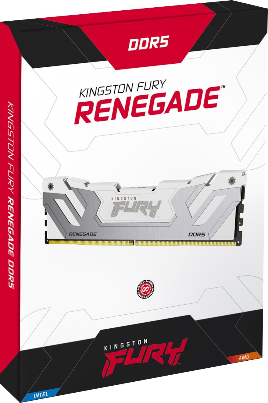 Memorie RAM Kingston FURY Renegade, 24GB DDR5, 8400MT/s, e bardhë